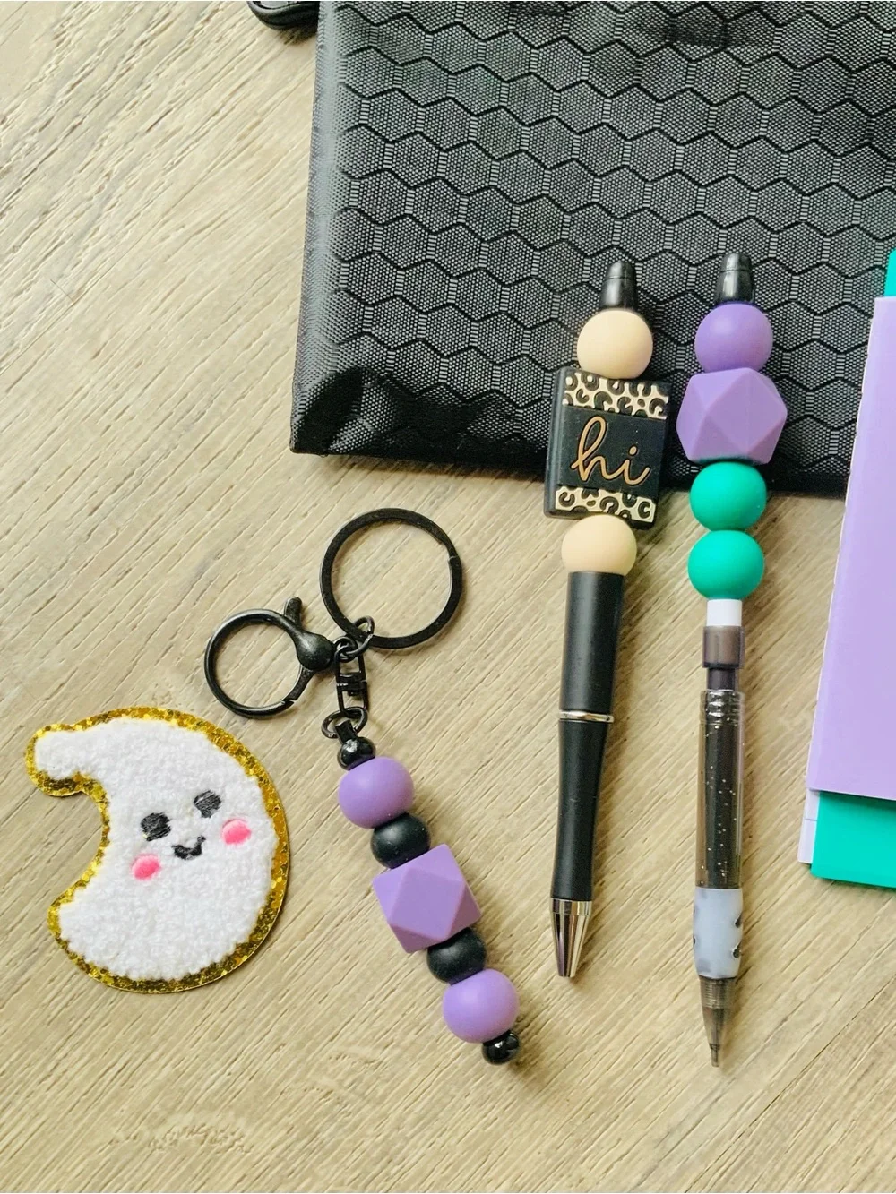 NEW📚 Handcrafted Beaded Pen & Pencil Stationery Set
